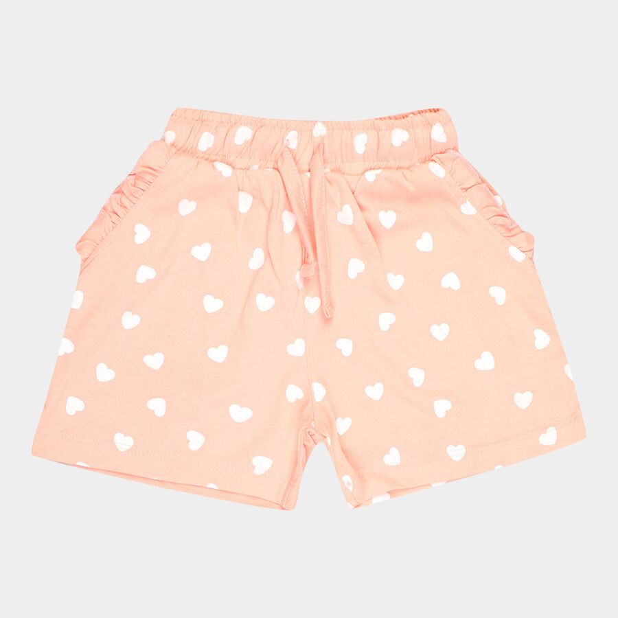 Girls All Over Print Shorts, Peach, large image number null