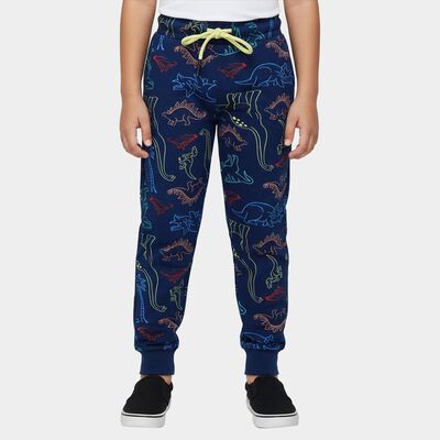 Boys' Midnight Navy Blue Regular Fit Dinosaur Printed Pyjama