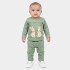 Infants Green Cotton Round Neck Lounge Set Hipster Set, हल्का हरा, small