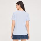 Women's Light Blue Round Neck Printed T-Shirt, हल्का नीला, small image number null