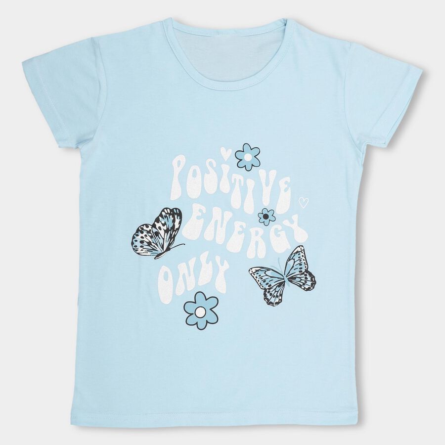 Girls' T-Shirt, Light Blue, large
