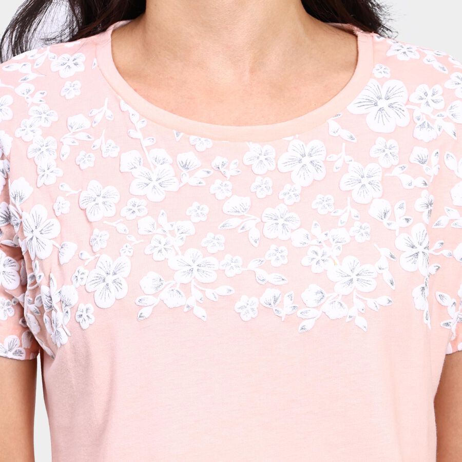 Ladies' Round Neck T-Shirt , Peach, large image number null