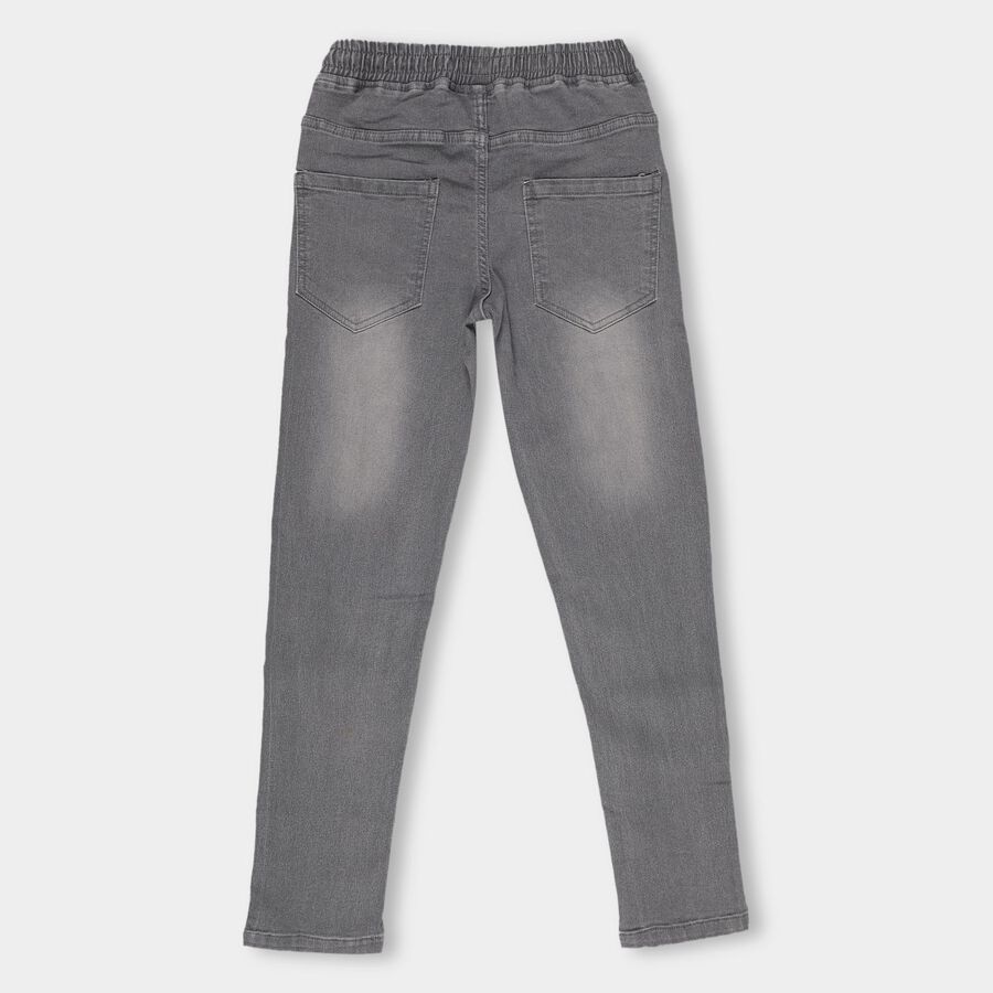 Boys' Grey Regular Fit Faded Jeans, हल्का ग्रे, large image number null