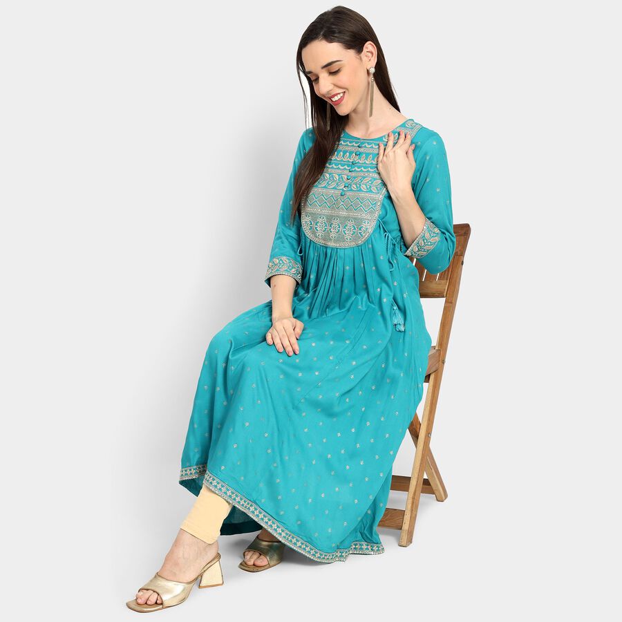 Ladies' Kurta, Mid Blue, large image number null