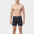 Men's Charcoal Regular Fit Branded Waistband Trunks, चारकोल, small