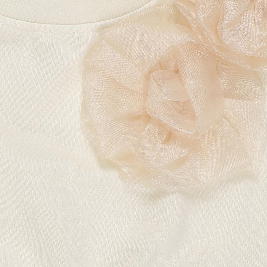 Girls Rich Eggshell White Crew Neck Casual Sweatshirt, ऑफ व्हाइट, large image number null