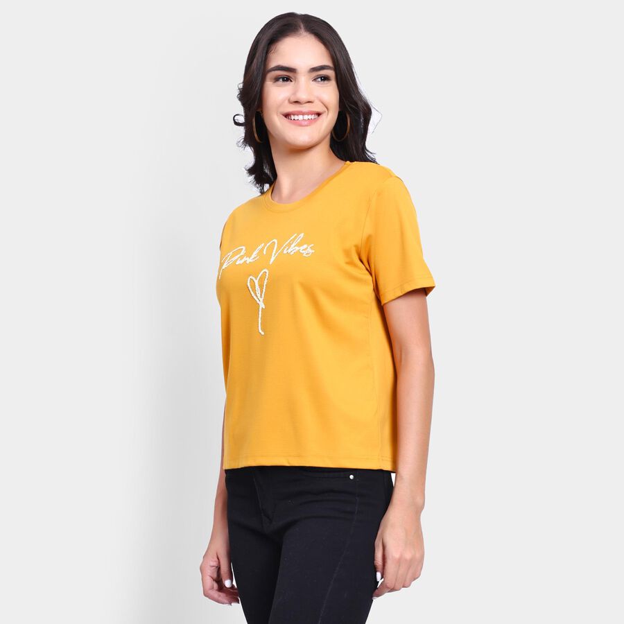 Ladies' Round Neck T-Shirt , Mustard, large image number null