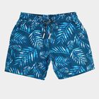 Boys' Vibrant Tropical Blue Cotton Elastic Waist Bermuda Shorts, नेवी ब्लू, small image number null
