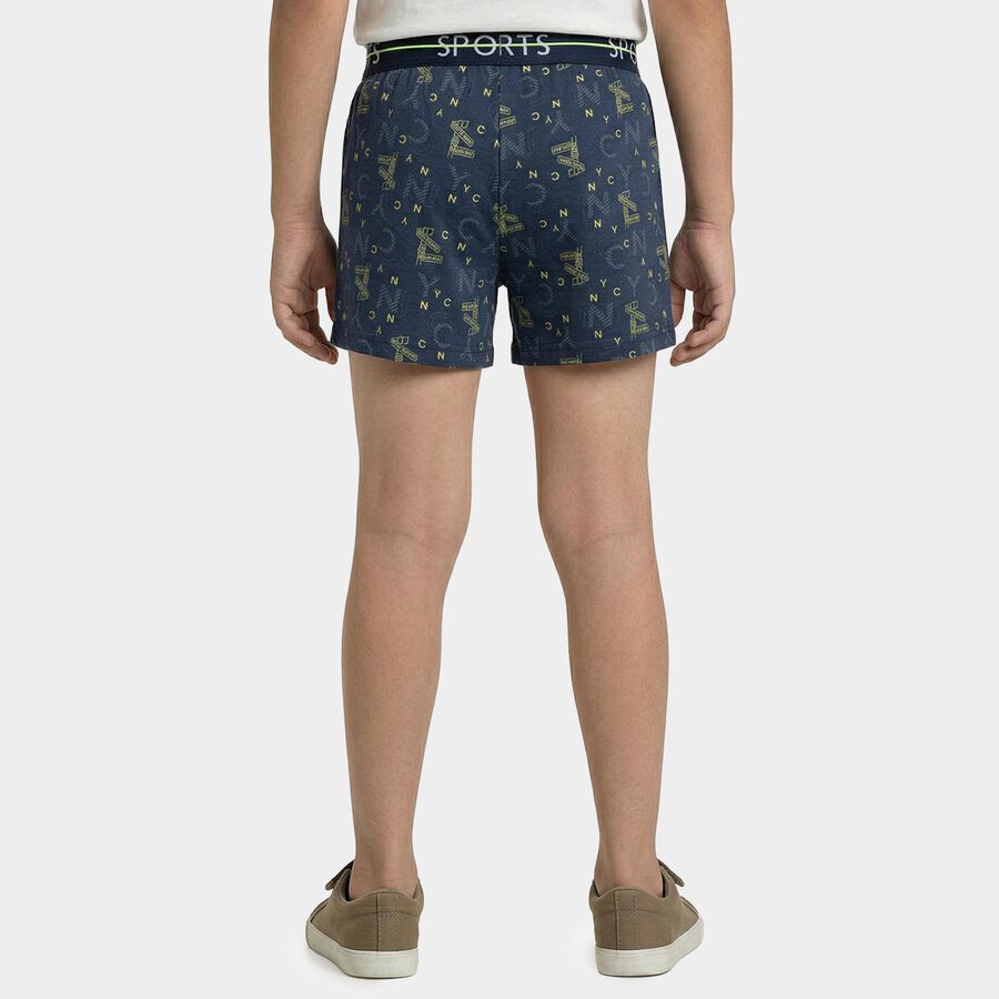 Boys' Navy Cotton Regular Fit Printed Briefs, Navy Blue, large