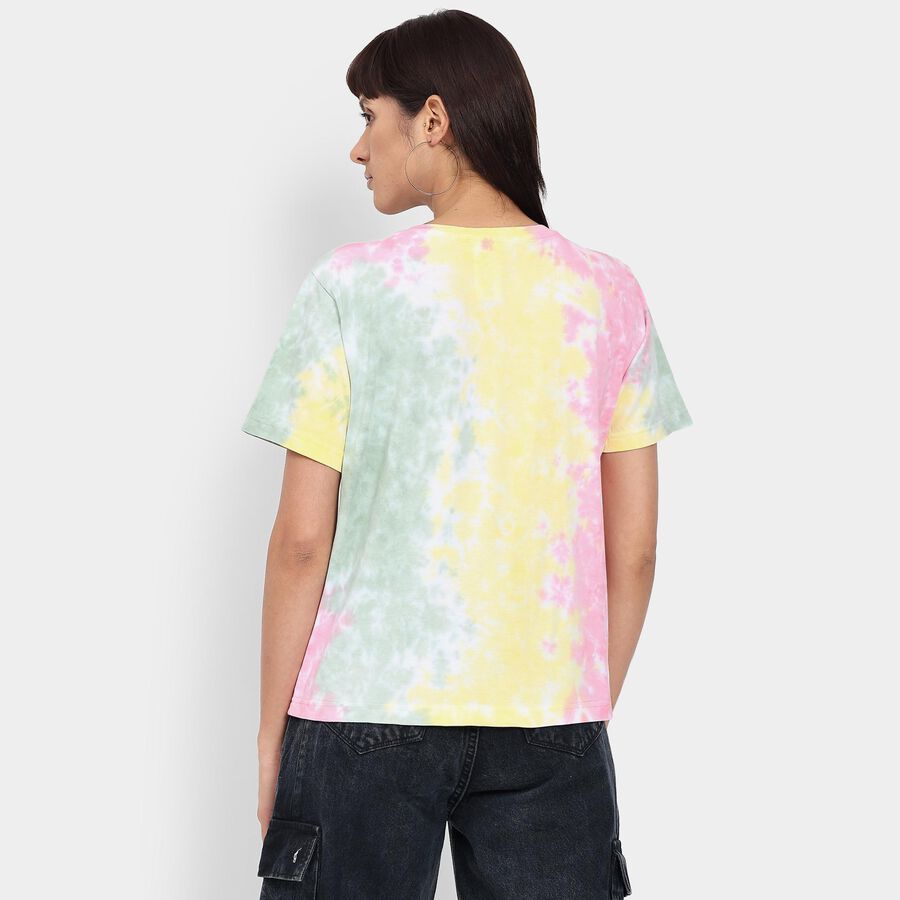 Ladies' 100% Cotton Round Neck T-Shirt , हल्का हरा, large image number null