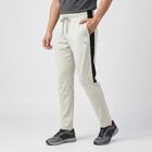 Men's Grey Tapered Fit Side-Striped Track Pants, हल्का ग्रे, small