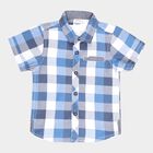 Infants Checks Regular Collar Shirt, Mid Blue, small image number null