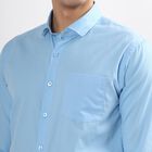 Men's 100% Cotton Formal Shirt , Mid Blue, small image number null