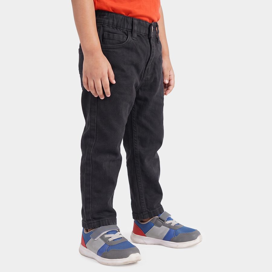 Boys Dark Grey Straight Fit Washed Jeans, गहरा ग्रे, large