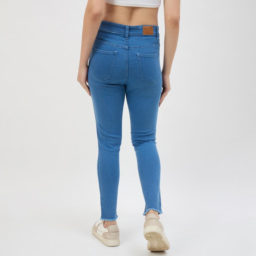 Women's Slim Fit Classic Jeans, मध्यम नीला, large