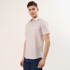 Men's Beige Cotton Half Sleeve Classic Casual Shirt, Beige, small