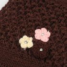 Women's Brown Floral Embellished Beanie Cap, भूरा, small