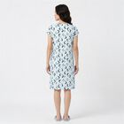 Women Light Blue Round Neck T-Shirt Style Nighty, Light Blue, small