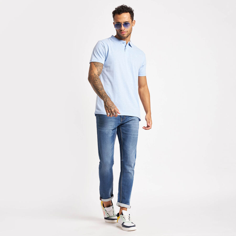 Solid Polo Shirt, Light Blue, large image number null