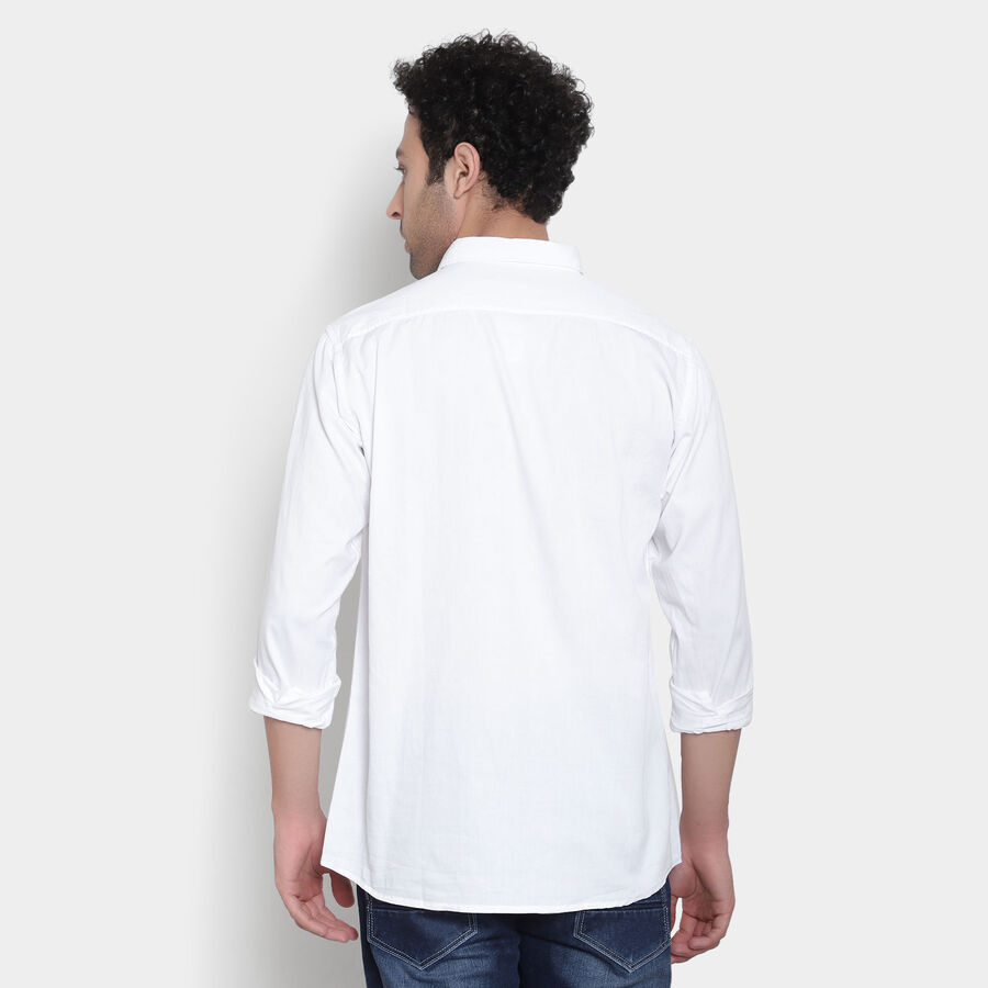 Cotton Solid Casual Shirt, White, large image number null