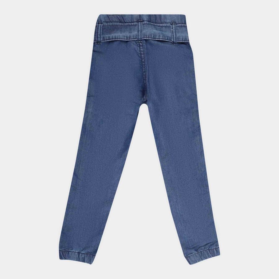 Girls Jogger Pull Ups Jeans, Mid Blue, large image number null