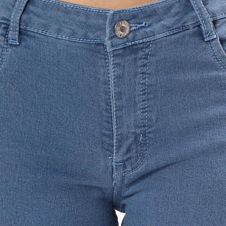 Women's Stonewashed Blue Bootcut Low-Rise Jeans, Light Blue, large image number null