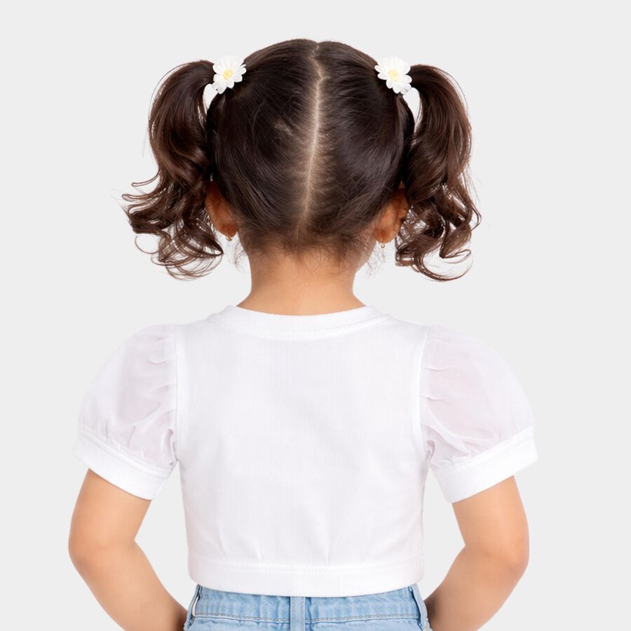 Girls' T-Shirt, सफ़ेद, large