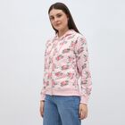 Women's Light Pink Hooded Neck Casual Sweatshirt, Light Pink, small image number null