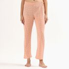 Women's Soft Peach Heart Printed Full-Length Pyjama&nbsp;, Peach, small