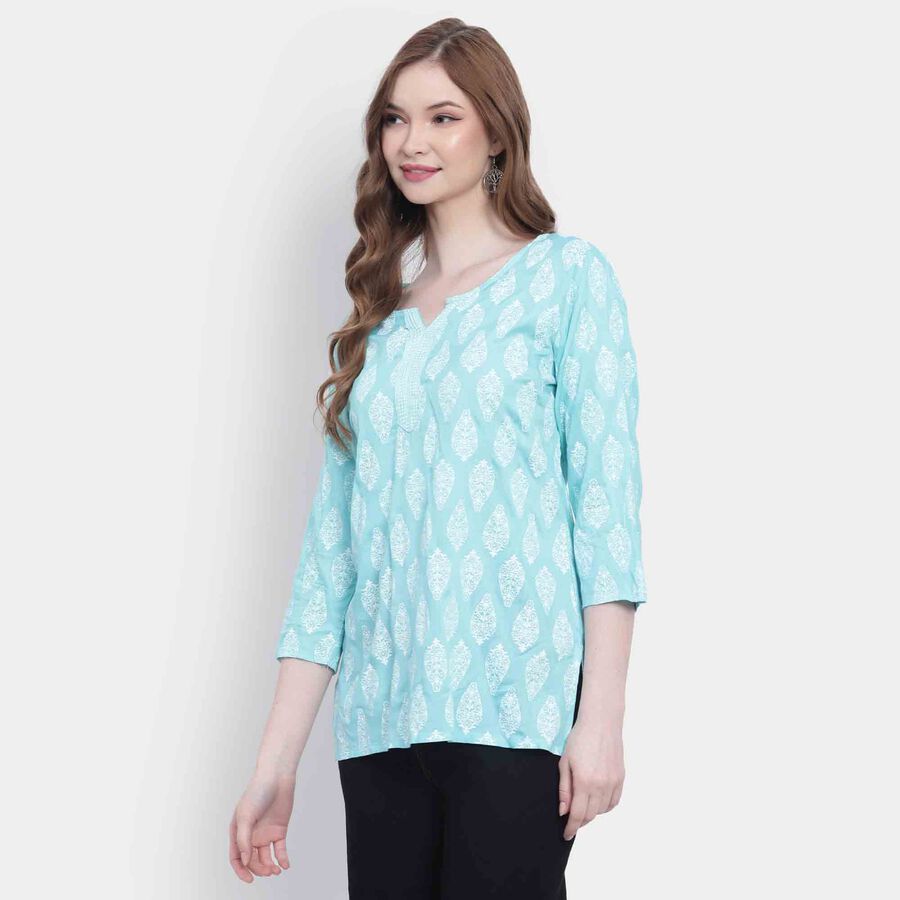 Printed Kurti, Light Blue, large image number null