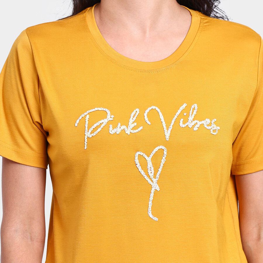 Ladies' Round Neck T-Shirt , Mustard, large image number null