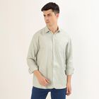 Men's Light Sage Green Spread Collar Casual Shirt, हल्का हरा, small