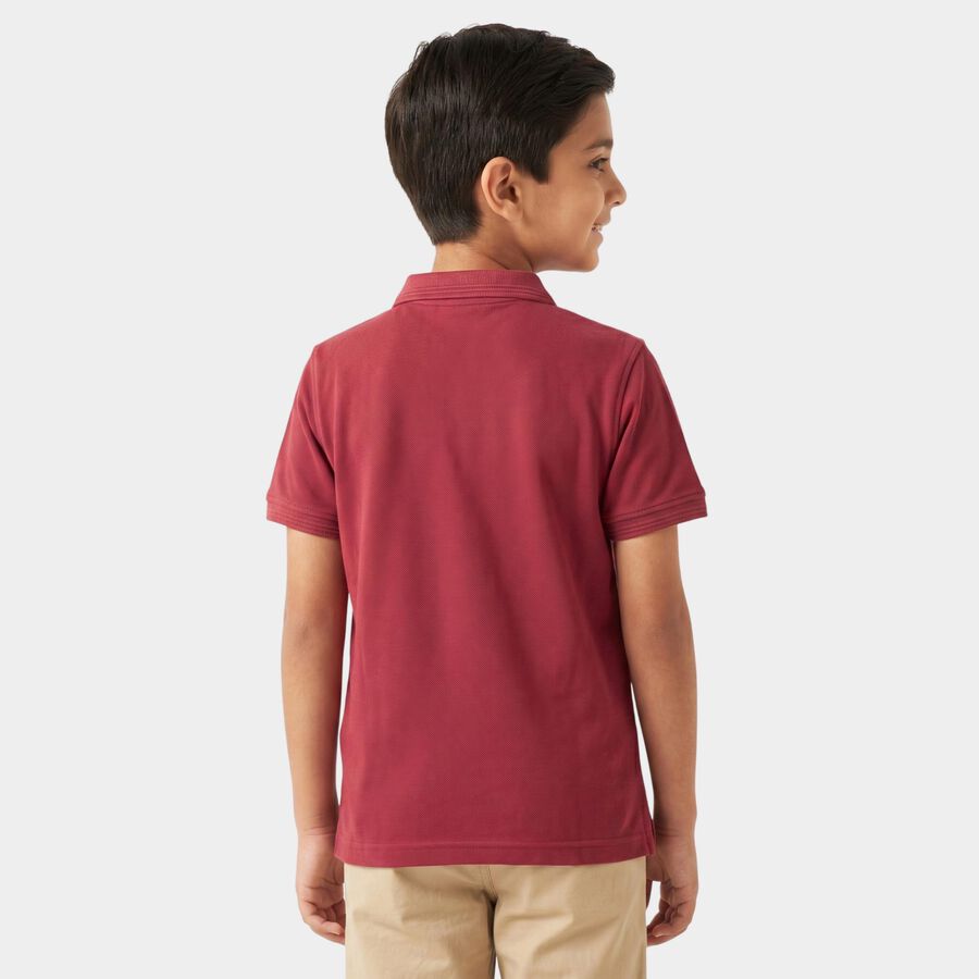 Boys Pink Polo Neck Polo Boys T-Shirt, गुलाबी, large