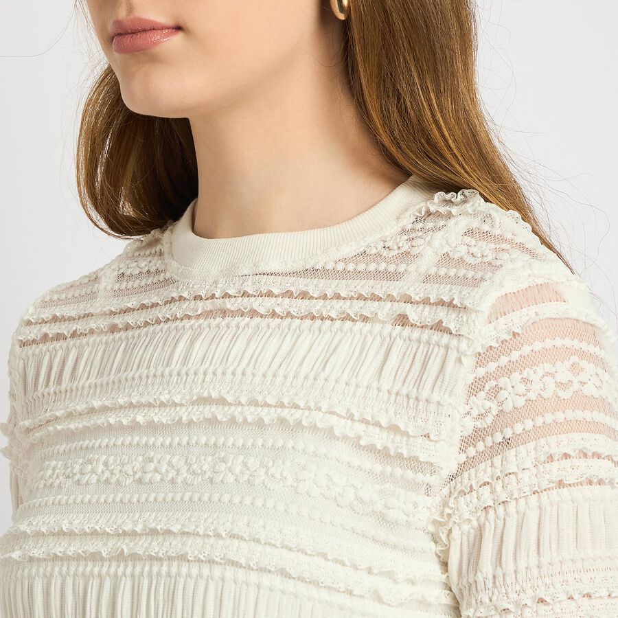 Ladies'  Crop  Top, ऑफ व्हाइट, large