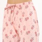 Women's Light Grey Relaxed Fit Cotton Blend Pyjama, हल्का गुलाबी, small