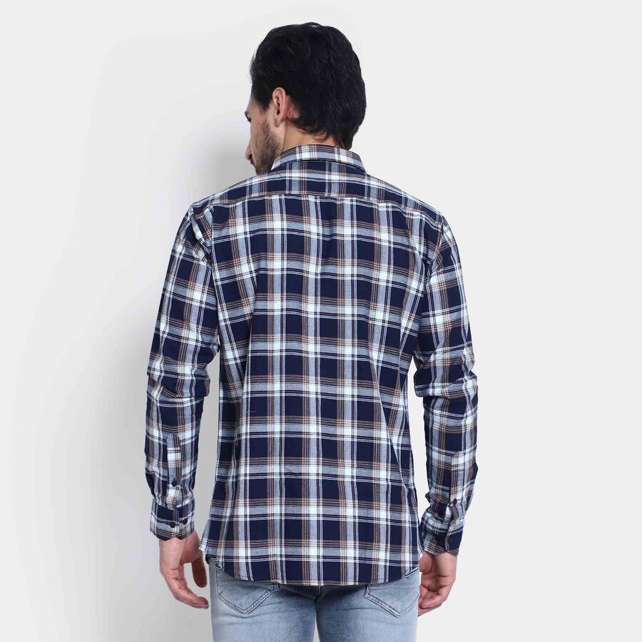 Cotton Checks Casual Shirt, Brown, large image number null