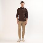 Men's Rich Chocolate Brown Classic Casual Shirt, भूरा, small image number null