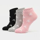 Women's Assorted Regular Fit Star Print Pack of 3 Socks, चुनिंदा, small