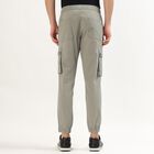 Men's Light Sage Green Slim Fit Cargo Trousers, हल्का ग्रे, small image number null