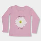 Girls' Light Pink Cotton Round Neck Casual Top, Lilac, small image number null