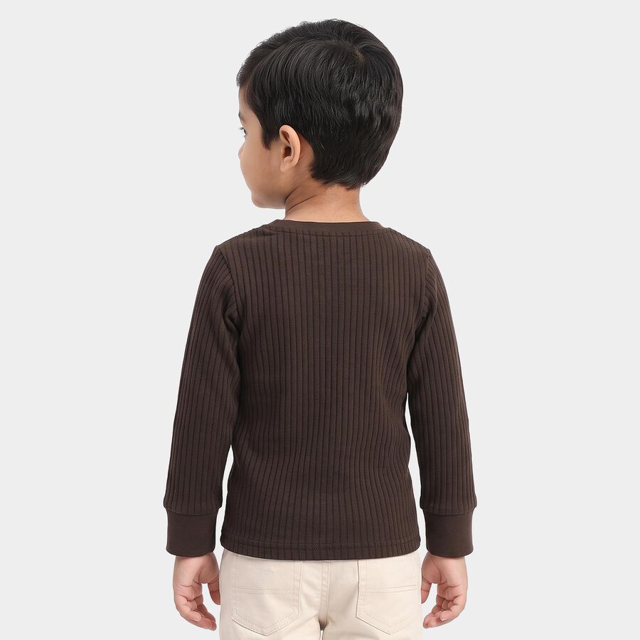 Boys Brown Long Sleeve Thermal, Brown, large