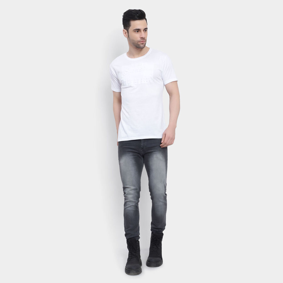 Solid Round Neck T-Shirt, White, large image number null