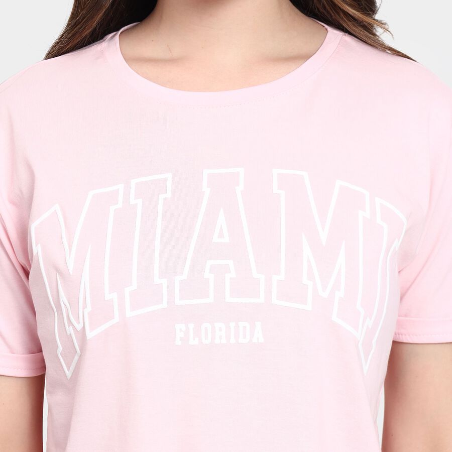 Ladies' 100% Cotton Crop  Top, Pink, large image number null