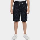 Boys' Navy Cotton Relaxed Fit Jamaican Shorts, नेवी ब्लू, small
