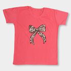 Girls' 100% Cotton T-Shirt , गुलाबी, small