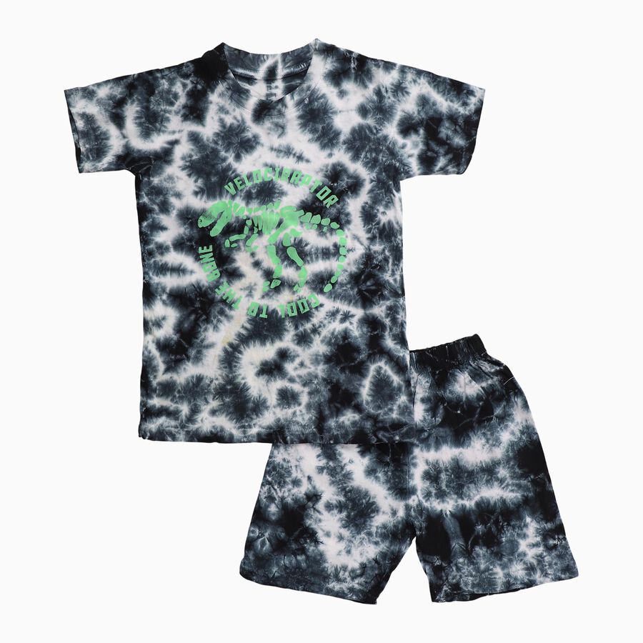 Boys' Knit Baba Suit, काला, large image number null