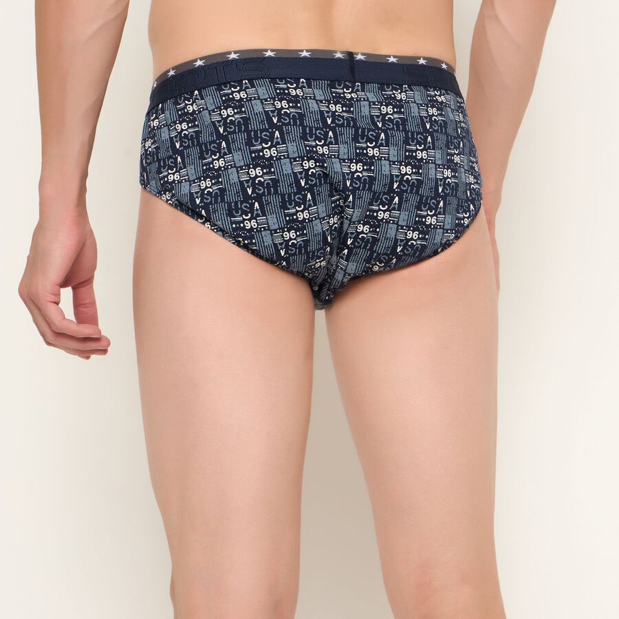 Men's 100% Cotton Briefs, Navy Blue, large