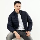 Men's Deep Midnight Navy High Neck Casual Puffer Jacket, नेवी ब्लू, small image number null