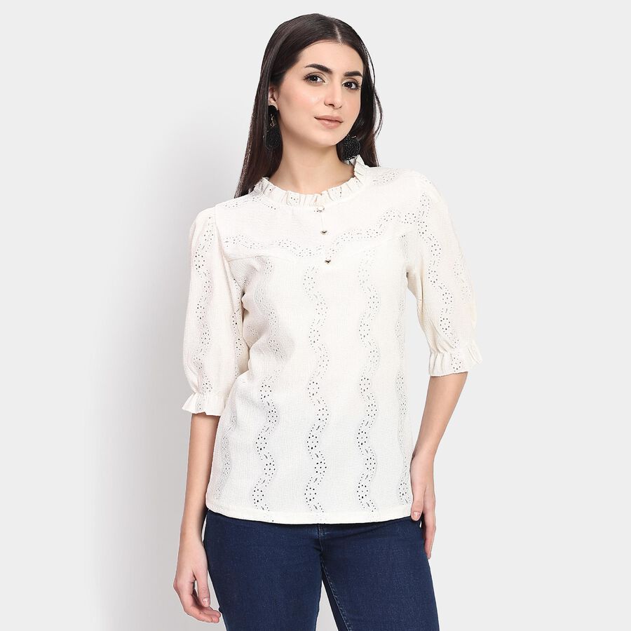 Ladies' Top , सफ़ेद, large image number null