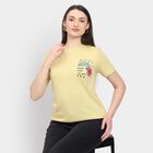 Ladies' 100% Cotton Round Neck T-Shirt, खाकी, small